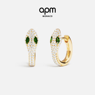 Apm monaco small emerald snake earrings fashionable simple design earrings gift for girlfriend