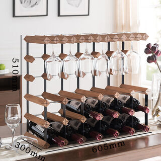 Cat wine rack solid wood wine glass rack ornament wine red wine upside down light luxury household red wine rack storage rack goblet rack 6x5 grid 300mm depth (sapele wood)