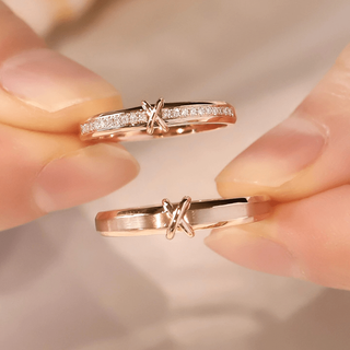 Dr valentine's day gift dr sterling silver plain ring couple ring pair gift for girlfriend and lover chinese valentine's day gift couple ring-live mouth_adjustable