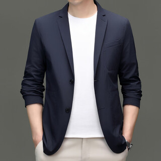 Ax men's new suit jacket spring and autumn trendy simple casual suit light luxury business fashion thin single suit top blue m 170