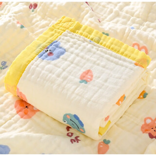 Fantasy baby bath towel super soft absorbent blanket baby bath bag children's towel quilt beige strawberry - 110x110cm