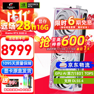 七彩虹（Colorful） iGame RTX 5080 显卡 Ultra 火神 16G 白色 电脑 电竞台式机 游戏显卡 RTX 5080 Ultra W OC16G 白色 【5080 单品丨全新保