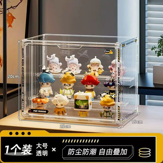 Yusen yi blind storage labubu box display dustproof acrylic figure display rack cabinet storage transparent matte exhibition bubble box hot-selling three-layer step (1 pack) transparent white (free sticker damaged package high transparent acrylic