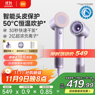 Mijia high speed hair dryer pro xiaomi official flagship store negative ion hair dryer hair care smart constant temperature hair dryer national subsidy birthday gift for girlfriend misty purple