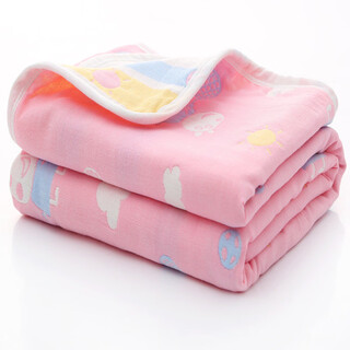 Fantasy baby bath towel for bathing, super soft baby towel, blanket, six-layer absorbent, piggy pink 80x80cm
