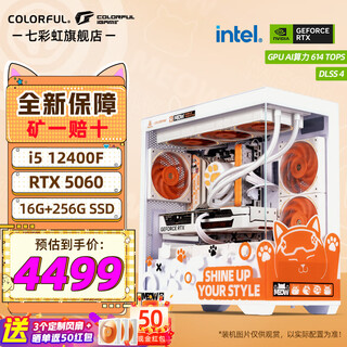 Colorful core i5 14600kf/5060ti 5070ti graphics card orange shadow orange orange cat customized game live broadcast design computer host desktop assembly machine with one 12400f丨16g丨256g丨5060