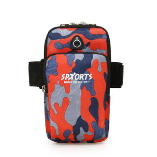 Chaosihui running mobile phone arm bag for men and women, universal multi-functional arm strap, sports outdoor mobile phone bag arm bag, waterproof wrist bag, red