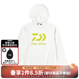 Daiwa 24 spring and summer de-3424 sunshade quick-drying hoodie pullover long-sleeved sweatshirt fishing suit white l