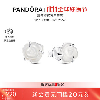 Pandora snow reflecting rose earrings white elegant high-end fashion niche design birthday gift for girlfriend