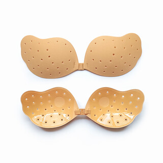 硅胶胸贴女镂空透气大胸专用薄款挡下垂聚拢上托婚纱吊带专用乳贴 肤色裸货 A