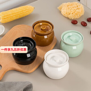 Oupinyuan earthenware stew pot water-proof red bird soup steamed egg stew pot with lid soup pot chinese shaxian snack ceramic simmering soup pot white 500ml single pack