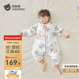 Betis baby sleeping bag spring, autumn and winter newborn anti-kicking and splitting temperature standard children's large size anti-jump spring and autumn double layer - temperature sensing (20-26) futu m size 80-95cm (recommended for 1.5-2.5 years old)