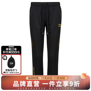 Daiwa 25 spring and summer de-5425cs quick-drying fishing wear black gold casual sportswear trousers outdoor single piece - trousers black gold m