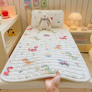 Yingtang children's cotton soft bedding kindergarten mattress padded nap baby baby cotton noon break spliced mattress dinosaur paradise single mattress 50x90cm