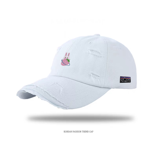 Poragomla bata simple and versatile soft top sunshade duck bill baseball cap unisex and all seasons, fashionable and versatile in all seasons, white