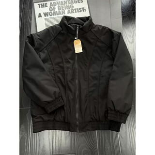 She manlai cleanfit deconstructed stand-up collar down cotton jacket men's winter high-end bomber jacket thickened cotton jacket black cotton jacket 2xl