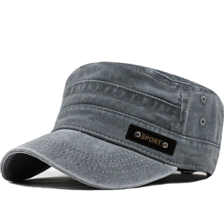Ctrlend spring, summer, autumn and winter new washed hat distressed cotton flat top peaked cap outdoor hat men's mesh visor hat jx-b538 gray one size