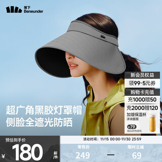 Beneunder sun hat women's sun hat sun protection hat empty top hat summer anti-uv large brim vinyl outdoor mountaineering upgraded model can be stored dark gray