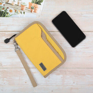 Yusenyi travel passport bag anti-theft brush can hold air ticket document storage bag waterproof protective card case s anti-theft brush turmeric