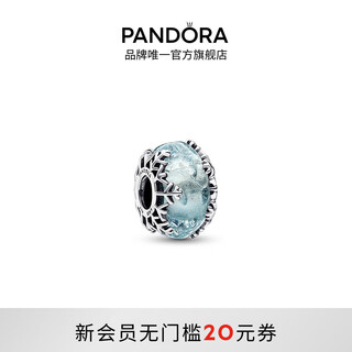 Pandora snow blue field charm ice blue hollow snowflake diy beaded birthday gift for girlfriend frost blue snowflake charm one size