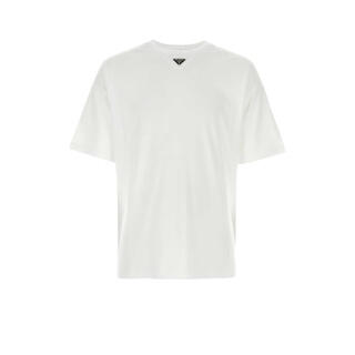 Prada ss26 luxury men's loose fit cotton t-shirt white 20 | l