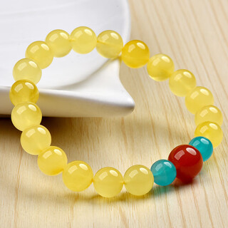 Ouchini beeswax bracelet natural amber raw stone chicken oil yellow with nanhong duobao diy bracelet for women's birthday gift