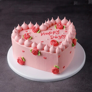 Freedo heart-shaped fruit birthday cake, freshly customized and same-day delivery in the same city, 1 pound for girlfriend and boyfriend