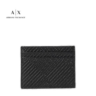 Armani fw25 light luxury men's twill card holder black one size