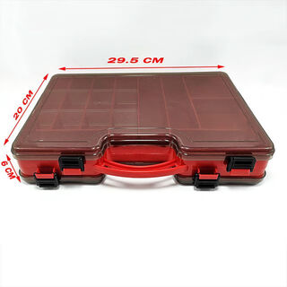 Miaopule portable double-layered lure box double-layered lure storage box fake bait frog storage box fishing gear box accessories red double-sided bait box