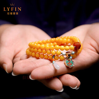 La yun feiyin natural beeswax bracelet women's multiple circles chicken oil yellow bracelet full of honey old honey amber high-end temperament accessories hand accessories multiple circles full of dense beeswax bracelets