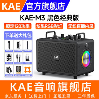 Kaem3 audio british professional electric blowpipe saxophone singing bluetooth speaker musical instrument live broadcast portable outdoor playing and singing m3 black (portable 120w rated)