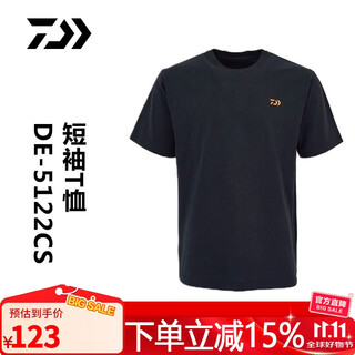 Daiwa casual t-shirt de-5122cs summer casual short-sleeved fishing wear black-l size