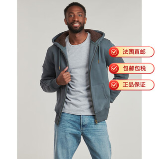 Superdry men's hooded zipper sweatshirt retro blue gray plus velvet spring and autumn warm and trendy casual cardigan fleece men's blue gray s (eu)