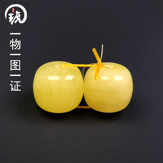 Amber school, one thing, one picture, one certificate, a pair of beeswax bucket beads, natural amber accessories, loose beads, single beads with bead jewelry, accessories 1.28g 10*9mm