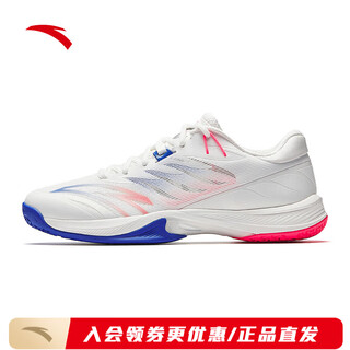 Anta men's badminton shoes 2025 spring new anti-slip breathable training shoes papery white/glory pink/sea silent blue-3 41