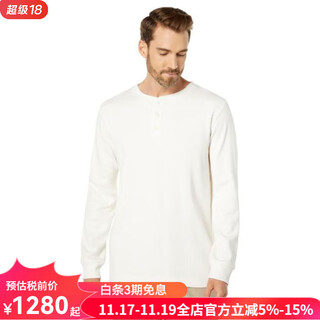 The north face men's waffle long sleeve t-shirt henley shirt versatile round neck casual loose solid color spring and summer outdoor sports gardenia white xl