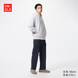 Uniqlo men's and women's same style washed loose casual workwear nine-point pants 25 autumn and winter new style 479964 479964/69 navy blue l