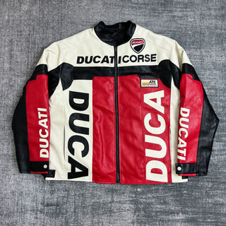 Rsgdl dennis ducati no. 1 cycling suit leather jacket men's and women's motorcycle jacket motorcycle racing suit red s s