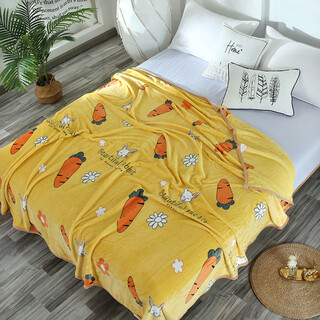 Cheng baobao company event gift box blanket coral velvet blanket falai velvet throw blanket customizable logo carrot 120*200cm hemmed and thickened 350g