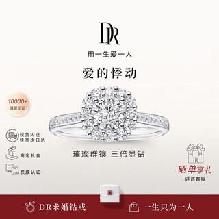 Dr spot round diamond thrill of love believe proposal diamond ring platinum ring for women 9 points h color si1 no. 14