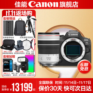 Canon r6 bird hunting photography equipment full-frame mirrorless vlog camera body 4k shooting small lightweight mirrorless camera place an order for labubu & jindou r6 second generation single charter + rf70-200f4l usm official standard package does not include memory cards, camera bags and other necessary accessories. recommended package