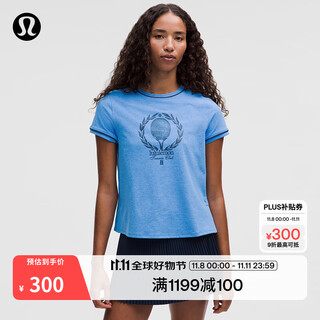 Lululemon丨crewneck women's tennis round neck short sleeve t-shirt *graphic style lw3jr4s pool party blue/free blue s