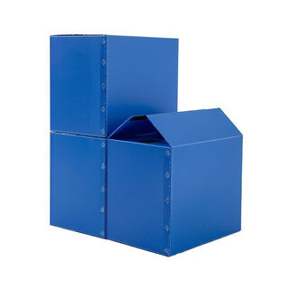 Sanqihu plastic book storage box packing and moving artifact box book and picture book carton storage box paper book box plastic velcro + tape-free blue 70*50*50 no buckle 5 pieces