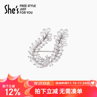 She s qianzi's new autumn and winter product van gogh's wheat ear high-end women's brooch pearl corsage birthday gift for girlfriend