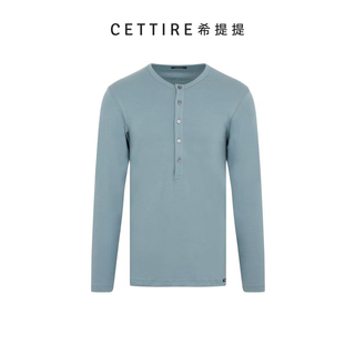 Tom ford crew neck henley t-shirt blue xs