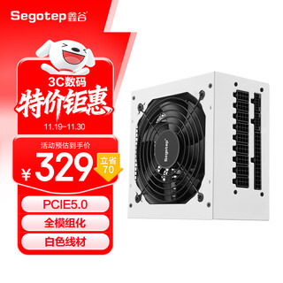 Segotep rated 750w full-mode 850 iceberg version power supply (pcie5.0/12vhpwr/fully modular/white wire/supports 4070ti graphics card)