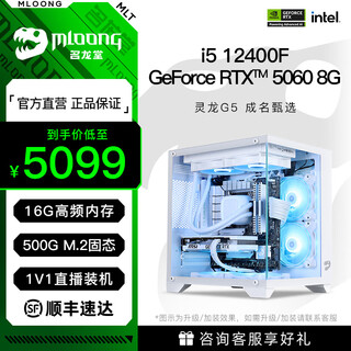Minglongtang i5 12400f/13400f/5050/5060/5060ti graphics card assembly computer game office diy desktop sea view room live broadcast e-sports host black myth standard version i5 12400f/rtx5060 8g single host