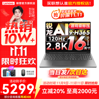 联想小新Pro16  2025新款 AI元启 超轻薄笔记本电脑 办公大学生设计本 锐龙AI 9 H 365 32G 1T丨GT版 全面屏