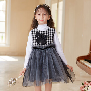Montagut children's clothing girls design bow sleeveless splicing tutu skirt princess dress trendy dress for older children