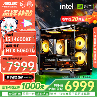 Asus family bucket 13400f/14600kf/rtx5060 independent display sea view room assembly computer game e-sports live rendering design desktop host diy complete machine i5 14600kf+5060ti | d5 version